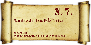 Mantsch Teofánia névjegykártya